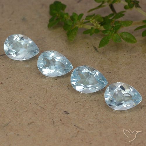 3.39ctw Natural Azul Cielo Topacio, En forma de pera, VVS-VS