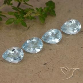 Gemas de Topacio Azul Cielo natural de 3.39 ct, En forma de pera, VVS-VS