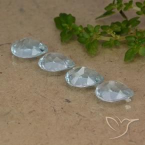 Gemas de Topacio Azul Cielo natural de 3.39 ct, En forma de pera, VVS-VS