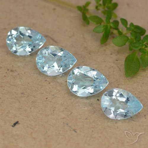 3.41ctw Natural Azul Cielo Topacio, En forma de pera, VVS-VS