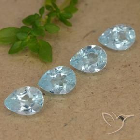 Gemas de Topacio Azul Cielo natural de 3.21 ct, En forma de pera, VVS-VS