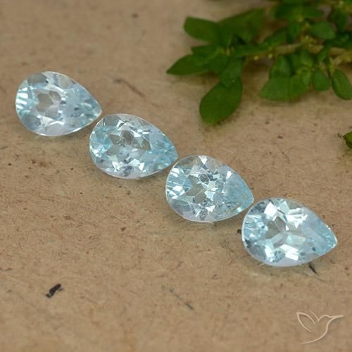 3.09ctw Natural Azul Cielo Topacio, En forma de pera, VVS-VS