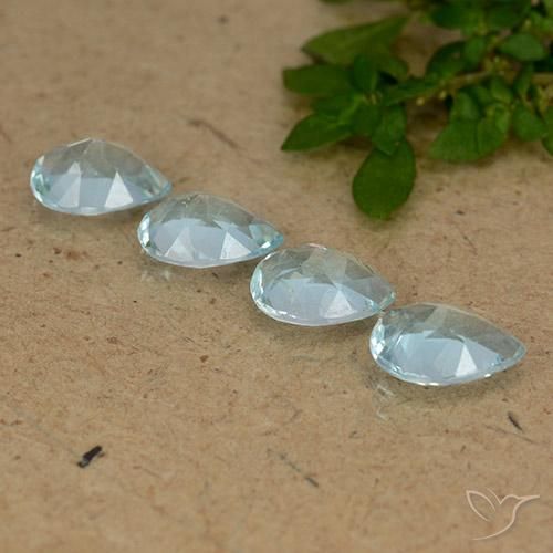 Gemas de Topacio Azul Cielo natural de 3.09 ct, En forma de pera, VVS-VS