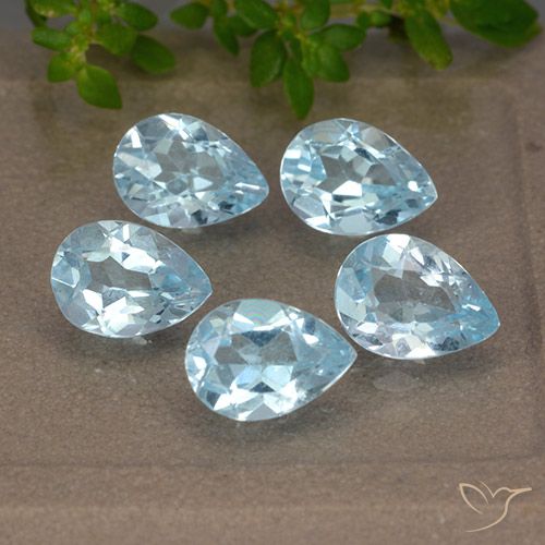 4.12ctw Natural Azul Cielo Topacio, En forma de pera, VVS-VS