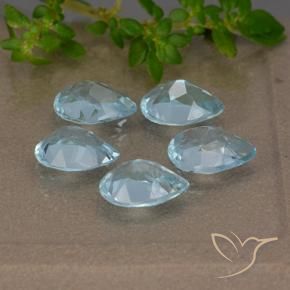 Gemas de Topacio Azul Cielo natural de 4.12 ct, En forma de pera, VVS-VS