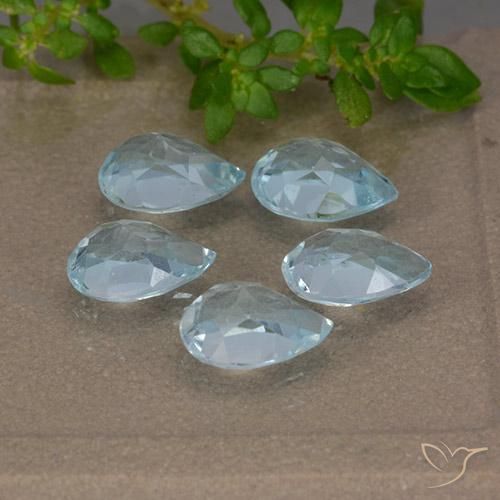 Gemas de Topacio Azul Cielo natural de 4.29 ct, En forma de pera, VVS-VS
