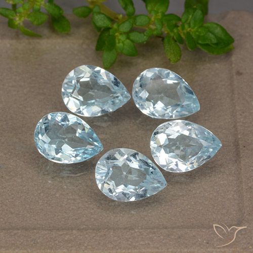 4.26ctw Natural Azul Cielo Topacio, En forma de pera, VVS-VS
