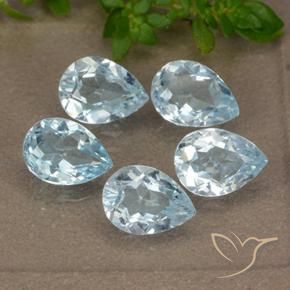 Gemas de Topacio Azul Cielo natural de 4.26 ct, En forma de pera, VVS-VS