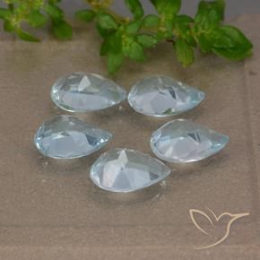 Gemas de Topacio Azul Cielo natural de 4.26 ct, En forma de pera, VVS-VS
