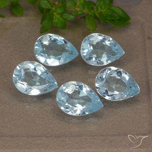 4.05ctw Natural Azul Cielo Topacio, En forma de pera, VVS-VS