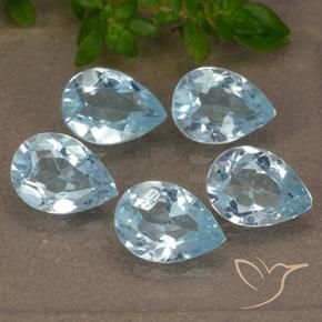 Gemas de Topacio Azul Cielo natural de 4.05 ct, En forma de pera, VVS-VS