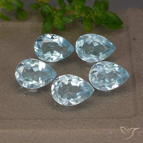 4.06ctw Natural Azul Cielo Topacio, En forma de pera, VVS-VS