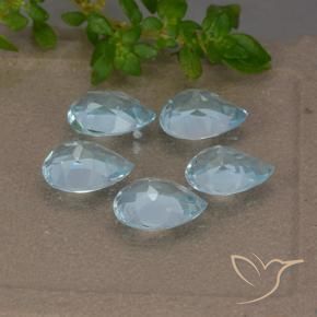 Gemas de Topacio Azul Cielo natural de 4.06 ct, En forma de pera, VVS-VS