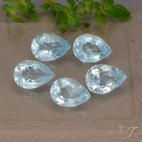 4.36ctw Natural Azul Cielo Topacio, En forma de pera, VVS-VS