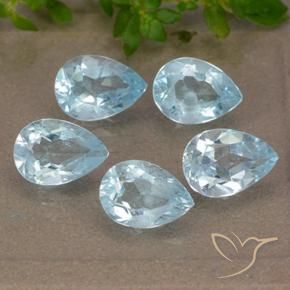 Gemas de Topacio Azul Cielo natural de 4.36 ct, En forma de pera, VVS-VS