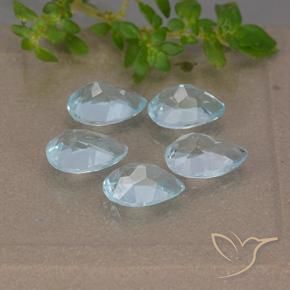 Gemas de Topacio Azul Cielo natural de 4.36 ct, En forma de pera, VVS-VS