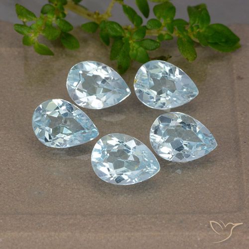 3.99ctw Natural Azul Cielo Topacio, En forma de pera, VVS-VS