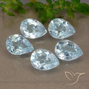 Gemas de Topacio Azul Cielo natural de 3.99 ct, En forma de pera, VVS-VS