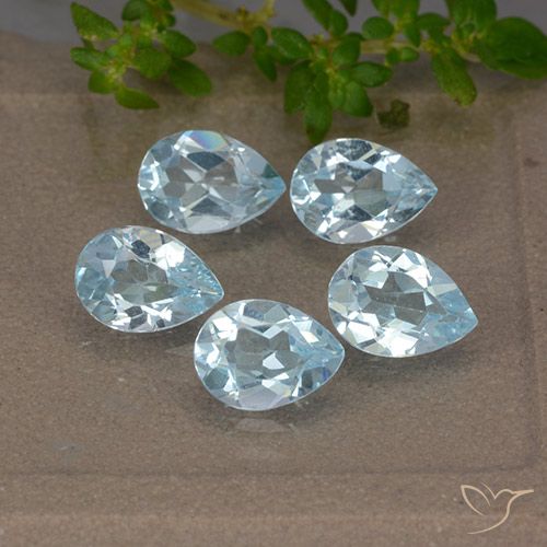 3.75ctw Natural Azul Cielo Topacio, En forma de pera, VVS-VS