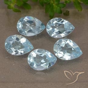 Gemas de Topacio Azul Cielo natural de 3.75 ct, En forma de pera, VVS-VS