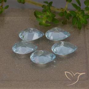 Gemas de Topacio Azul Cielo natural de 3.75 ct, En forma de pera, VVS-VS