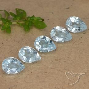 Gemas de Topacio Azul Cielo natural de 4.24 ct, En forma de pera, VVS-VS