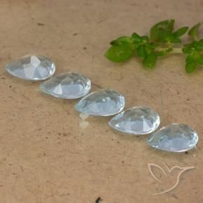 Gemas de Topacio Azul Cielo natural de 4.24 ct, En forma de pera, VVS-VS