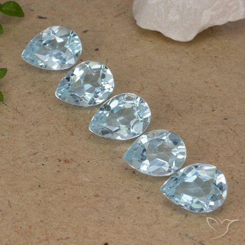 3.87ctw Natural Azul Cielo Topacio, En forma de pera, VVS-VS