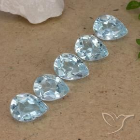 Gemas de Topacio Azul Cielo natural de 3.87 ct, En forma de pera, VVS-VS