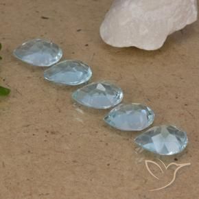 Gemas de Topacio Azul Cielo natural de 3.87 ct, En forma de pera, VVS-VS