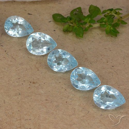 4.22ctw Natural Azul Cielo Topacio, En forma de pera, VVS-VS
