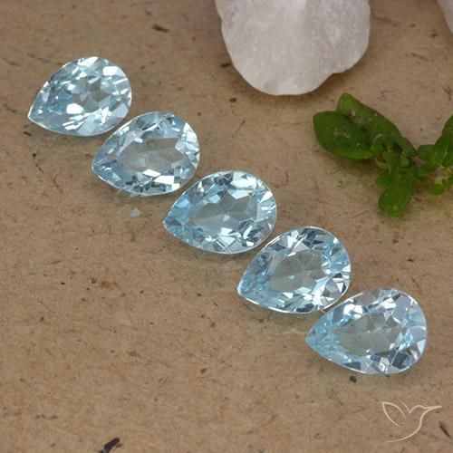 4.20ctw Natural Azul Cielo Topacio, En forma de pera, VVS-VS