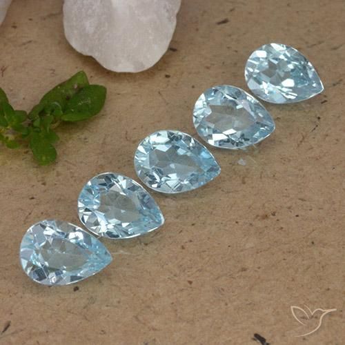 Gemas de Topacio Azul Cielo natural de 4.20 ct, En forma de pera, VVS-VS