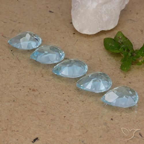 Gemas de Topacio Azul Cielo natural de 4.20 ct, En forma de pera, VVS-VS