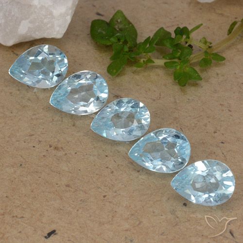 4.20ctw Natural Azul Cielo Topacio, En forma de pera, VVS-VS