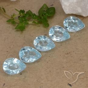 Gemas de Topacio Azul Cielo natural de 4.20 ct, En forma de pera, VVS-VS