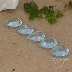 Gemas de Topacio Azul Cielo natural de 4.20 ct, En forma de pera, VVS-VS
