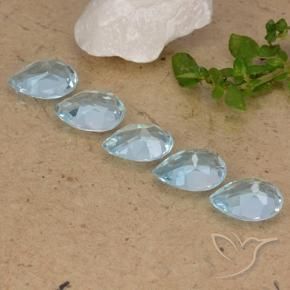 Gemas de Topacio Azul Cielo natural de 4.16 ct, En forma de pera, VVS-VS