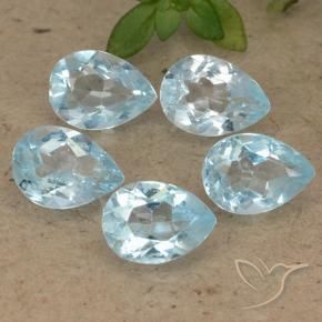 Gemas de Topacio Azul Cielo natural de 3.95 ct, En forma de pera, VVS-VS