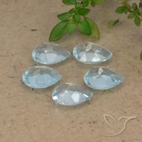 Gemas de Topacio Azul Cielo natural de 3.95 ct, En forma de pera, VVS-VS