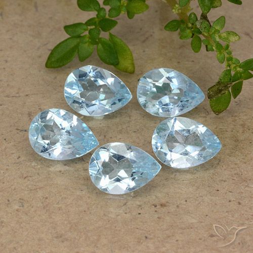 3.97ctw Natural Azul Cielo Topacio, En forma de pera, VVS-VS
