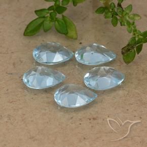 Gemas de Topacio Azul Cielo natural de 3.97 ct, En forma de pera, VVS-VS