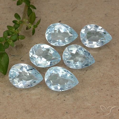 5.02ctw Natural Azul Cielo Topacio, En forma de pera, VVS-VS