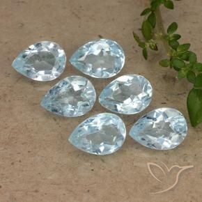 Gemas de Topacio Azul Cielo natural de 5.02 ct, En forma de pera, VVS-VS