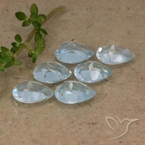 Gemas de Topacio Azul Cielo natural de 5.02 ct, En forma de pera, VVS-VS