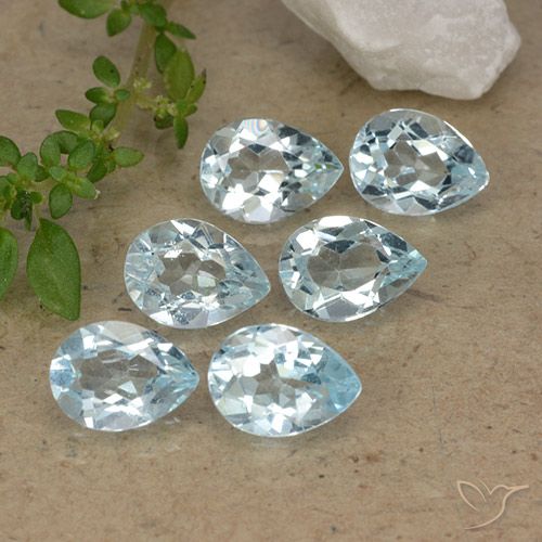 4.88ctw Natural Azul Cielo Topacio, En forma de pera, VVS-VS
