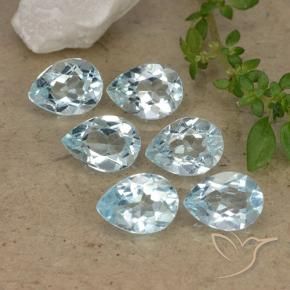 Gemas de Topacio Azul Cielo natural de 4.88 ct, En forma de pera, VVS-VS