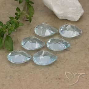 Gemas de Topacio Azul Cielo natural de 4.88 ct, En forma de pera, VVS-VS