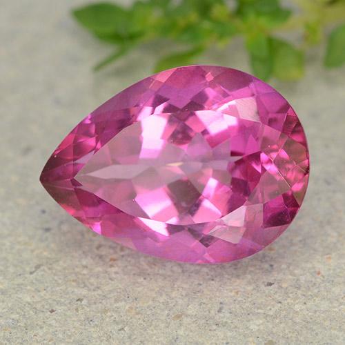 Topacio Rosa oscuro natural de 6.79 ct, En forma de pera, VVS-VS