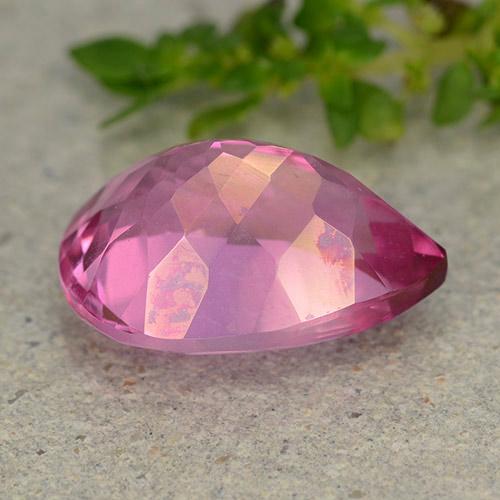 Topacio Rosa oscuro natural de 6.79 ct, En forma de pera, VVS-VS